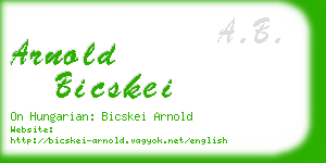 arnold bicskei business card